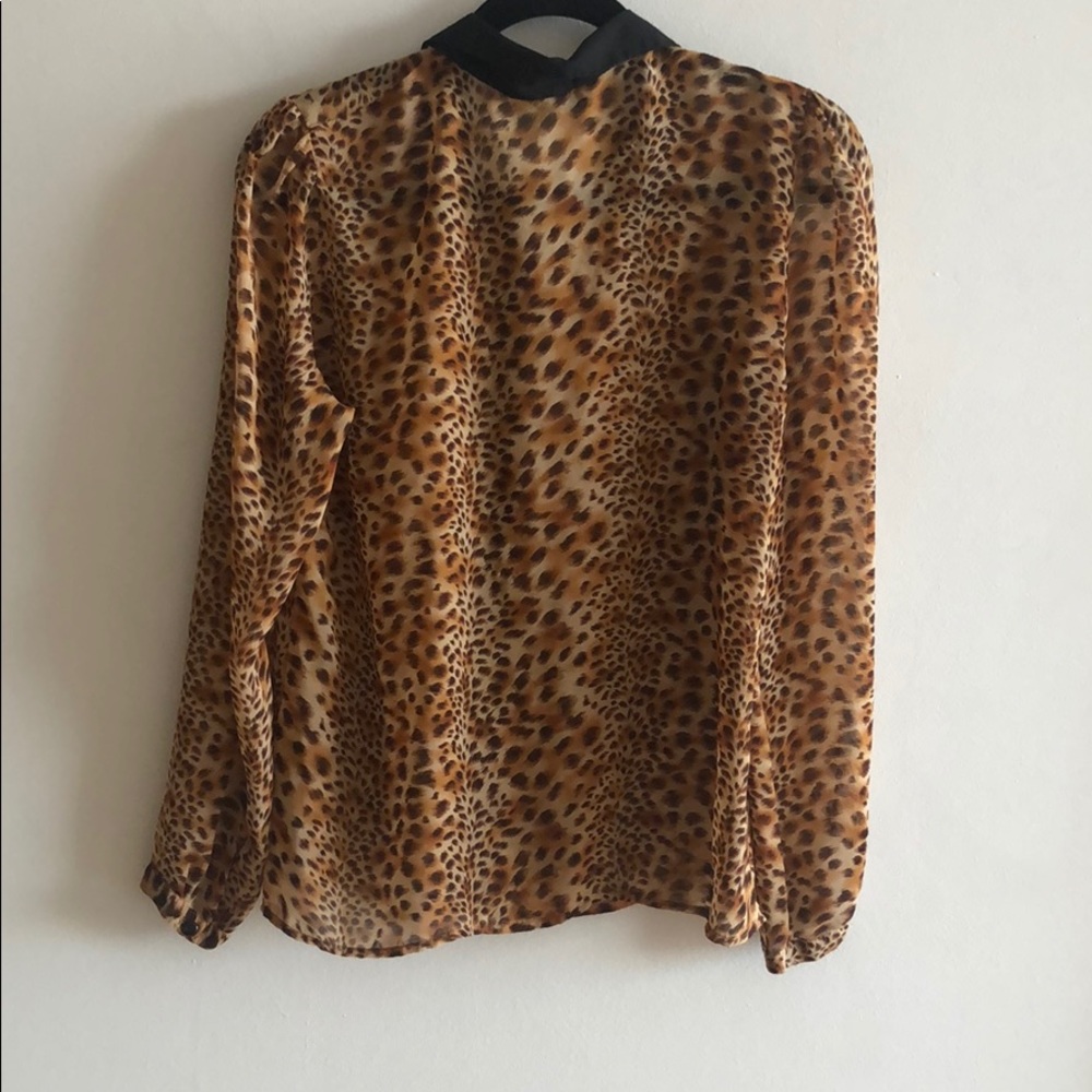 Leopard Print Button Down Blouse - image 3